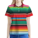 Colorful Mexican Blanket Pattern Print Women's Polo Shirt