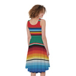 Colorful Mexican Blanket Pattern Print Women's Sleeveless Dress