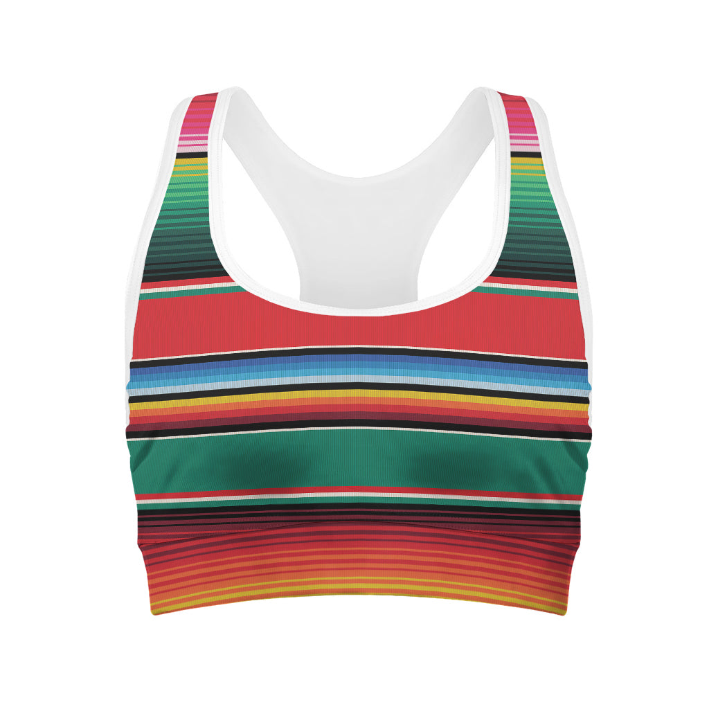 Colorful Mexican Blanket Pattern Print Women's Sports Bra
