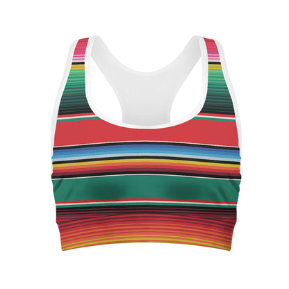 Colorful Mexican Blanket Pattern Print Women's Sports Bra