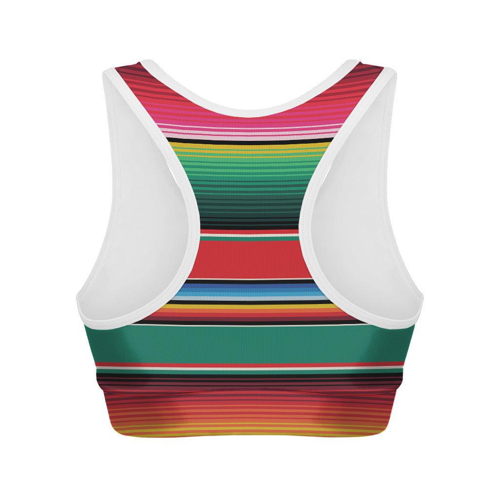 Colorful Mexican Blanket Pattern Print Women's Sports Bra