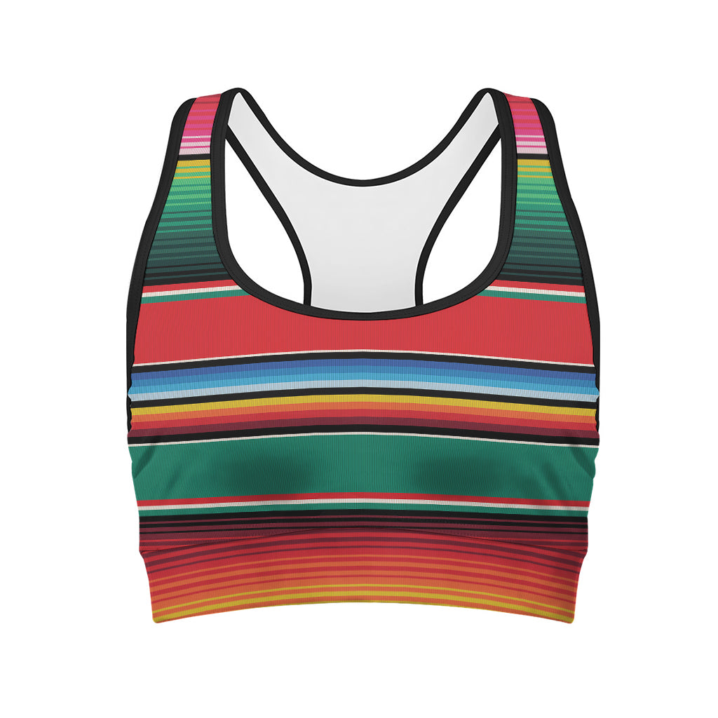 Colorful Mexican Blanket Pattern Print Women's Sports Bra