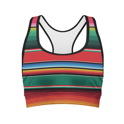 Colorful Mexican Blanket Pattern Print Women's Sports Bra