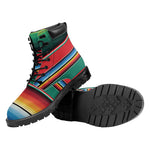 Colorful Mexican Blanket Pattern Print Work Boots