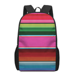 Colorful Mexican Blanket Stripe Print 17 Inch Backpack