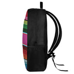 Colorful Mexican Blanket Stripe Print 17 Inch Backpack