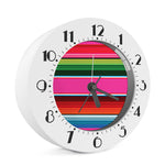 Colorful Mexican Blanket Stripe Print Alarm Clock