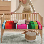 Colorful Mexican Blanket Stripe Print Baby Crib Sheet