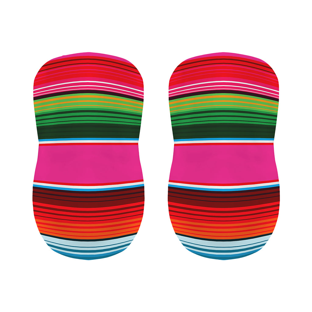 Colorful Mexican Blanket Stripe Print Bar Stool Covers