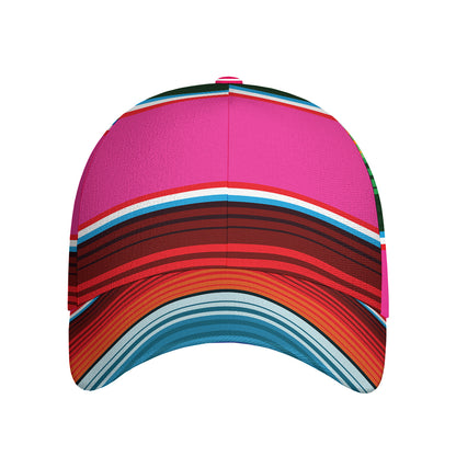 Colorful Mexican Blanket Stripe Print Baseball Cap