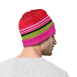 Colorful Mexican Blanket Stripe Print Beanie