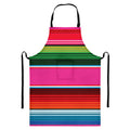 Colorful Mexican Blanket Stripe Print Bib Apron With Pocket