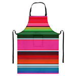 Colorful Mexican Blanket Stripe Print Bib Apron With Pocket