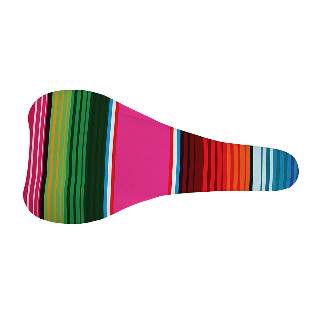 Colorful Mexican Blanket Stripe Print Bicycle Seat Cover