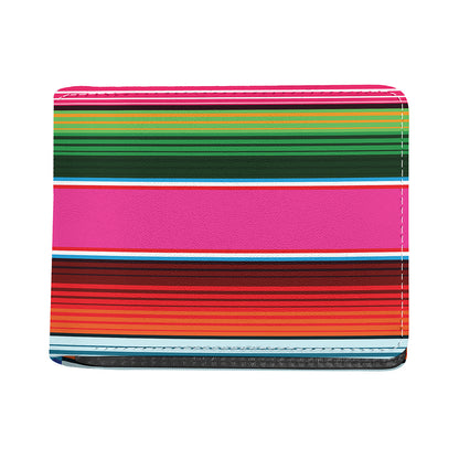 Colorful Mexican Blanket Stripe Print Bifold Wallet