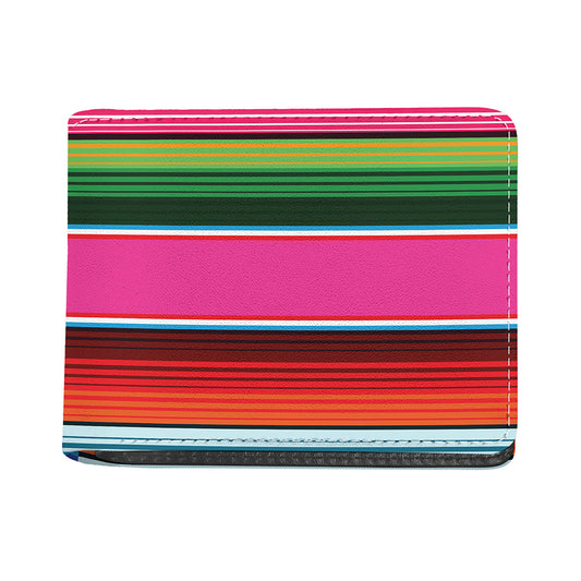 Colorful Mexican Blanket Stripe Print Bifold Wallet