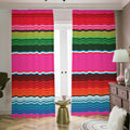 Colorful Mexican Blanket Stripe Print Dimout Pencil Pleat Curtains