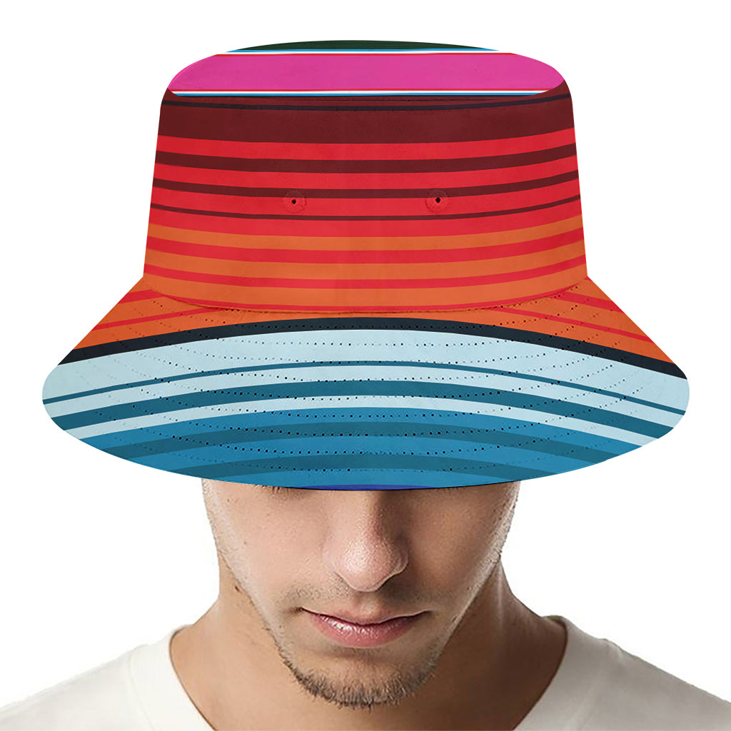 Colorful Mexican Blanket Stripe Print Bucket Hat