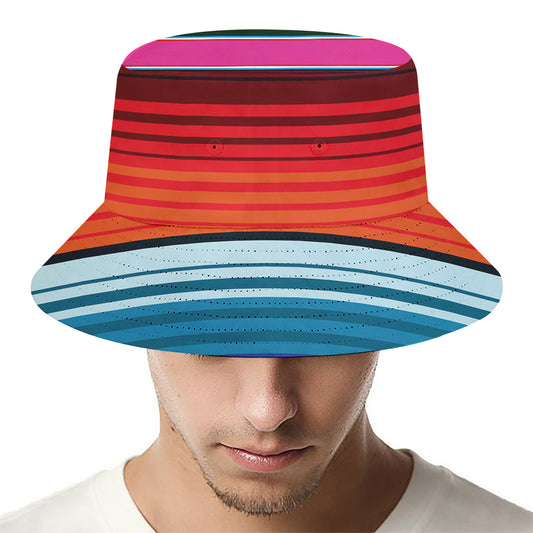 Colorful Mexican Blanket Stripe Print Bucket Hat
