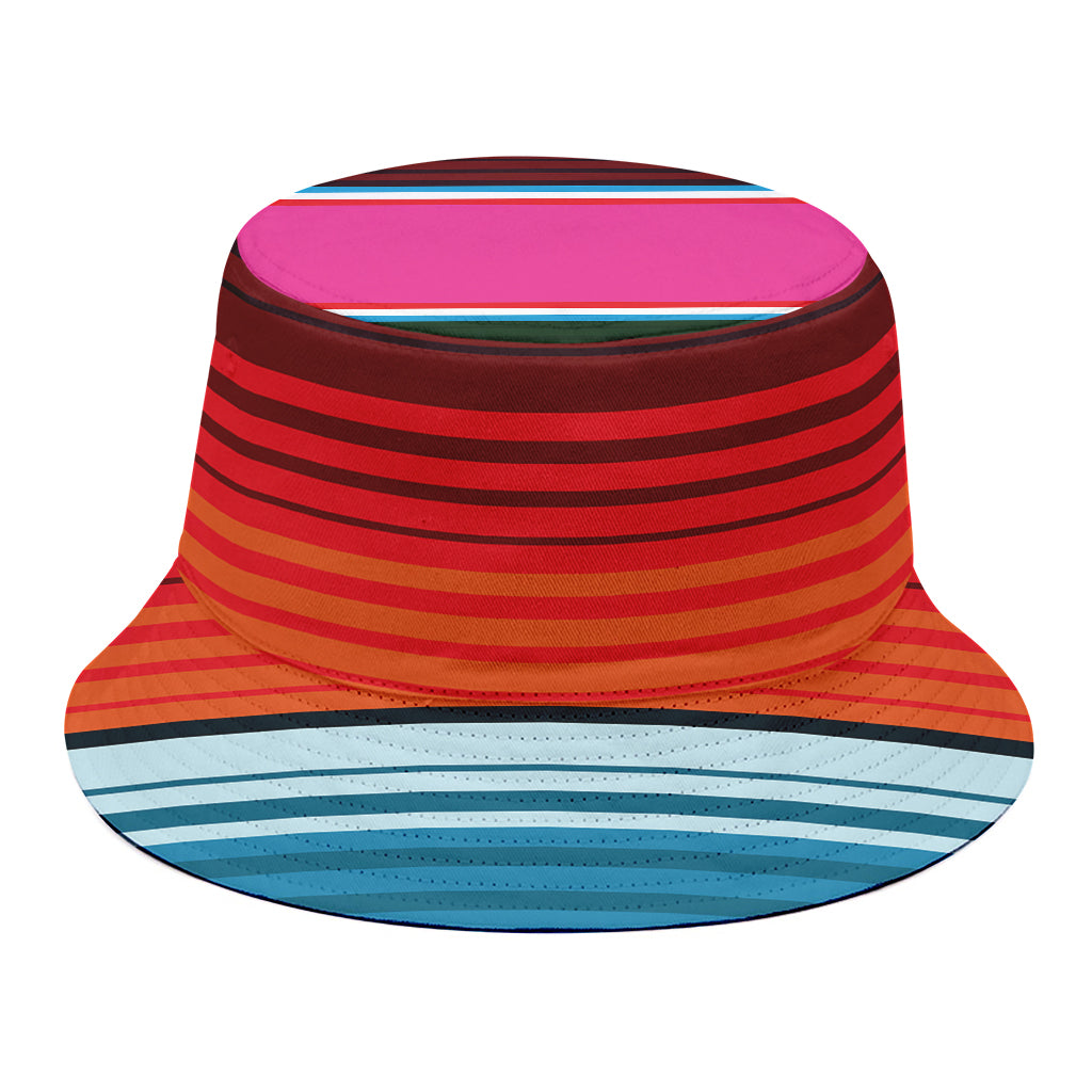 Colorful Mexican Blanket Stripe Print Bucket Hat