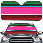 Colorful Mexican Blanket Stripe Print Car Windshield Sun Shade