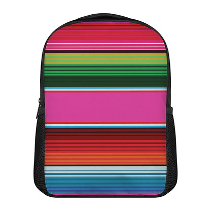 Colorful Mexican Blanket Stripe Print Casual Backpack