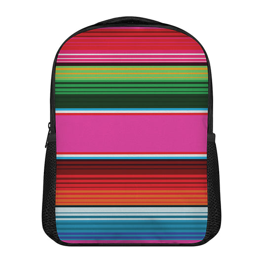 Colorful Mexican Blanket Stripe Print Casual Backpack
