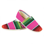 Colorful Mexican Blanket Stripe Print Casual Shoes