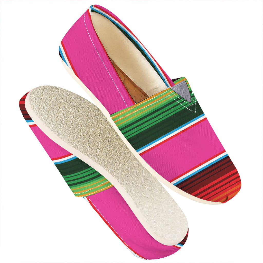 Colorful Mexican Blanket Stripe Print Casual Shoes