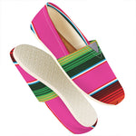 Colorful Mexican Blanket Stripe Print Casual Shoes