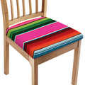 Colorful Mexican Blanket Stripe Print Chair Cushion Cover