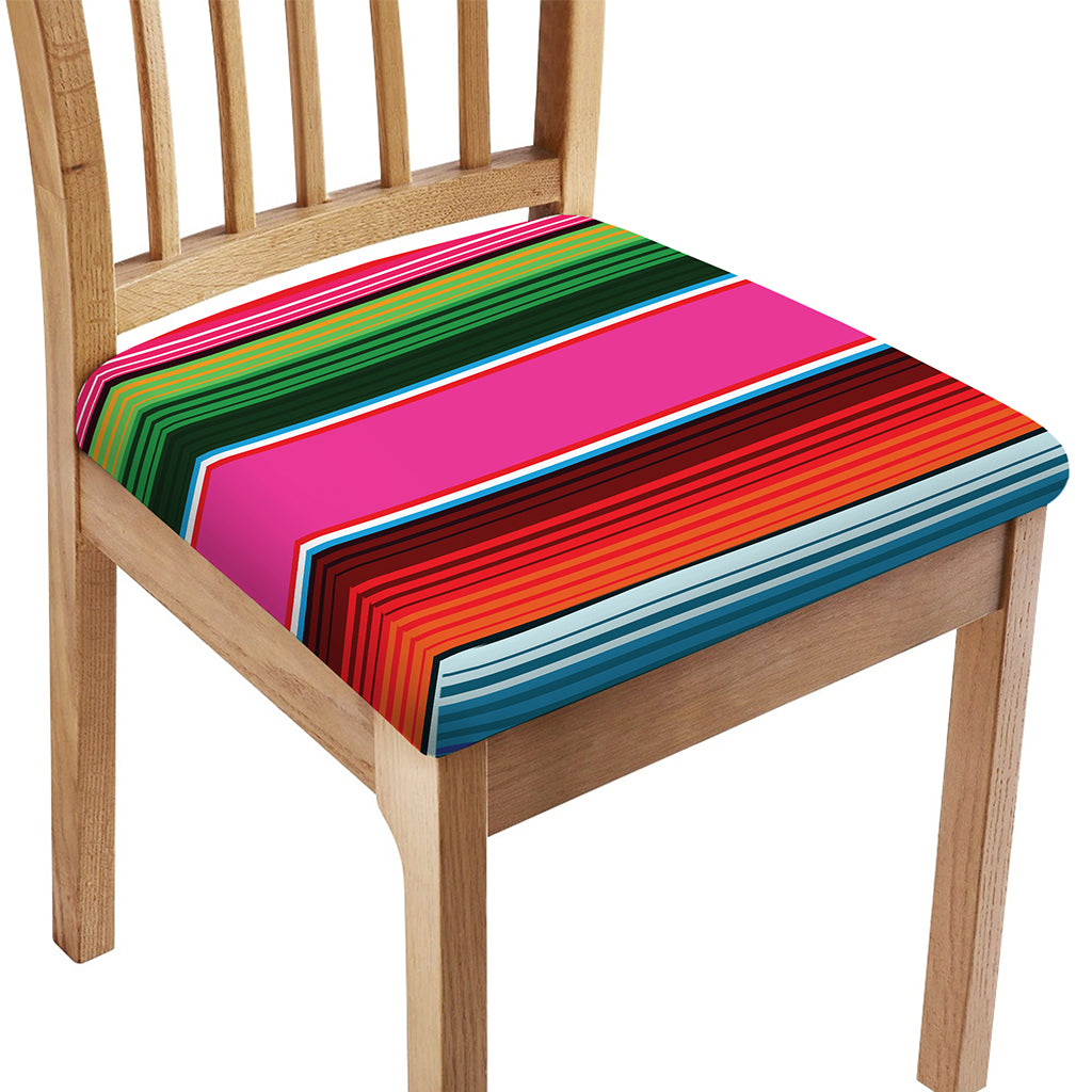 Colorful Mexican Blanket Stripe Print Chair Cushion Cover