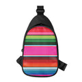 Colorful Mexican Blanket Stripe Print Sling Bag