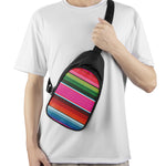 Colorful Mexican Blanket Stripe Print Chest Bag