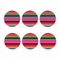 Colorful Mexican Blanket Stripe Print Coaster Set
