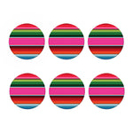Colorful Mexican Blanket Stripe Print Coaster Set