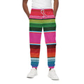 Colorful Mexican Blanket Stripe Print Cotton Sweatpants