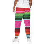 Colorful Mexican Blanket Stripe Print Cotton Pants