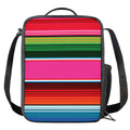 Colorful Mexican Blanket Stripe Print Crossbody Lunch Bag