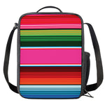 Colorful Mexican Blanket Stripe Print Crossbody Lunch Bag