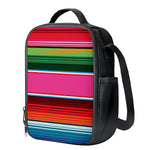 Colorful Mexican Blanket Stripe Print Crossbody Lunch Bag