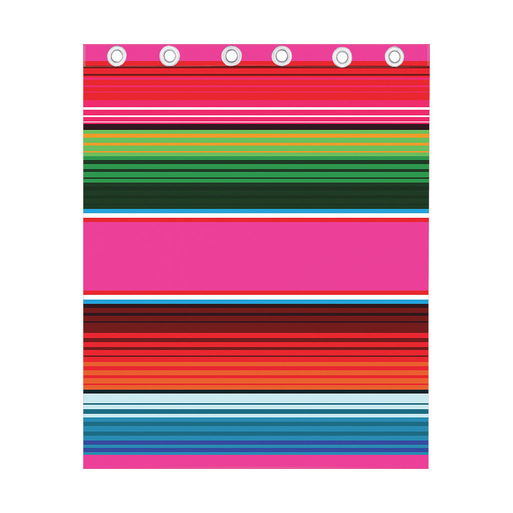 Colorful Mexican Blanket Stripe Print Curtain