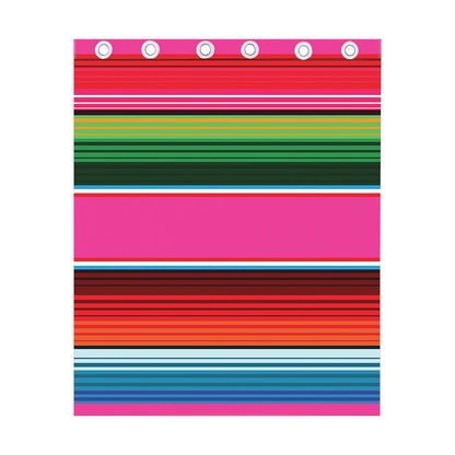 Colorful Mexican Blanket Stripe Print Curtain