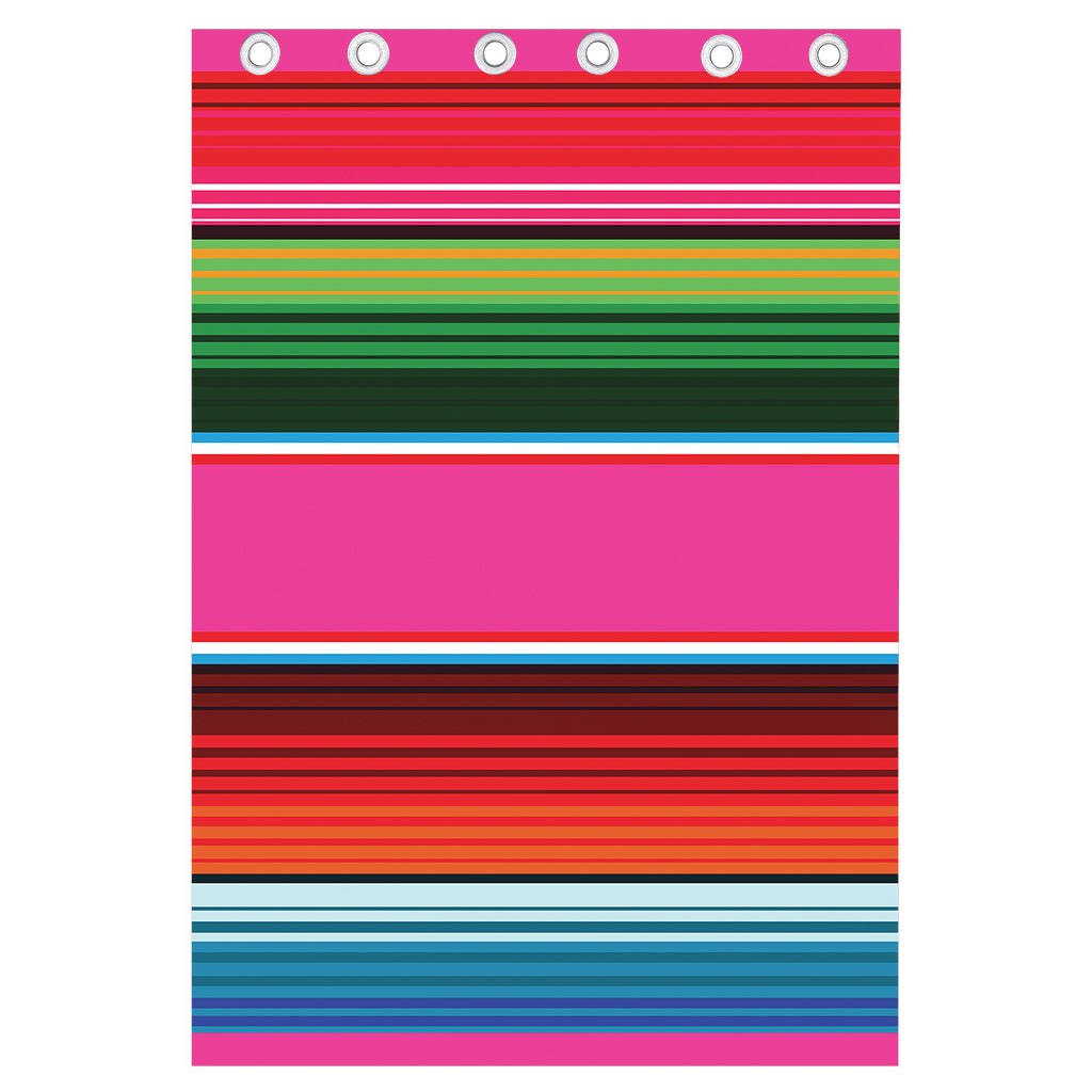 Colorful Mexican Blanket Stripe Print Curtain