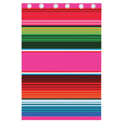 Colorful Mexican Blanket Stripe Print Curtain