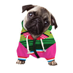 Colorful Mexican Blanket Stripe Print Dog Zip Up Hoodie