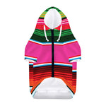 Colorful Mexican Blanket Stripe Print Dog Zip Up Hoodie