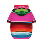 Colorful Mexican Blanket Stripe Print Dog Zip Up Hoodie