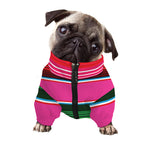 Colorful Mexican Blanket Stripe Print Dog Zip Up Jacket