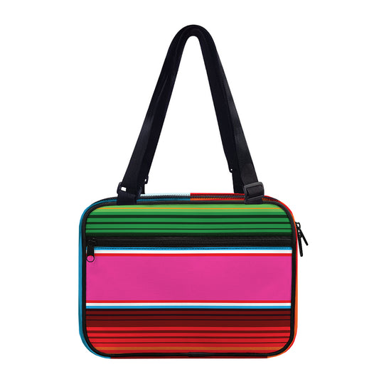 Colorful Mexican Blanket Stripe Print Double Strap Bible Bag